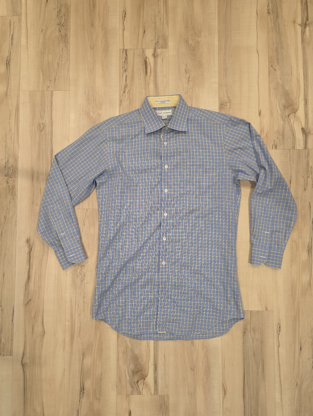 Light Blue Windowpane Dress Shirt by Tailor Vintage - Men